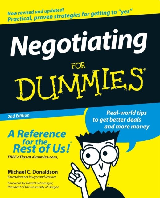 Negotiating For Dummies 2e Donaldson Paperback John Wiley & Sons 9780470045220