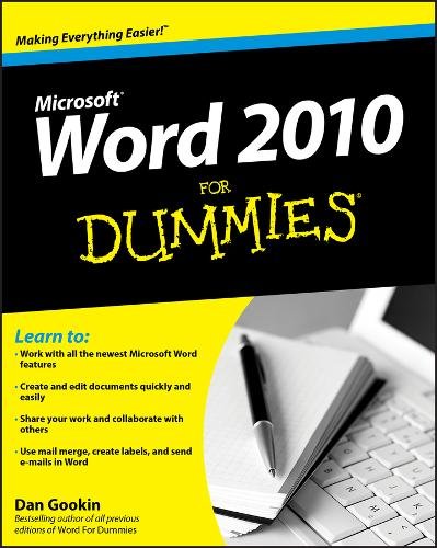 Word 2010 For Dummies Gookin Paperback John Wiley & Sons 9780470487723