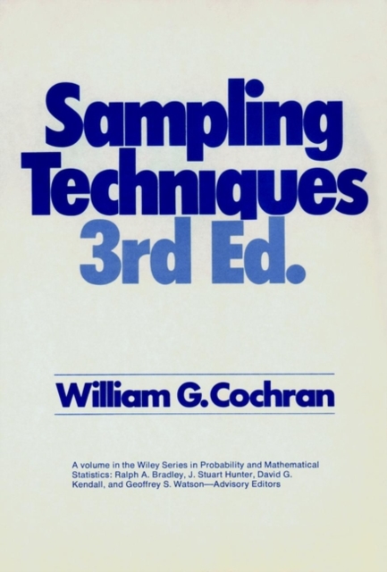 Sampling and Techniques 3e Cochran Paperback John Wiley & Sons 9780471162407