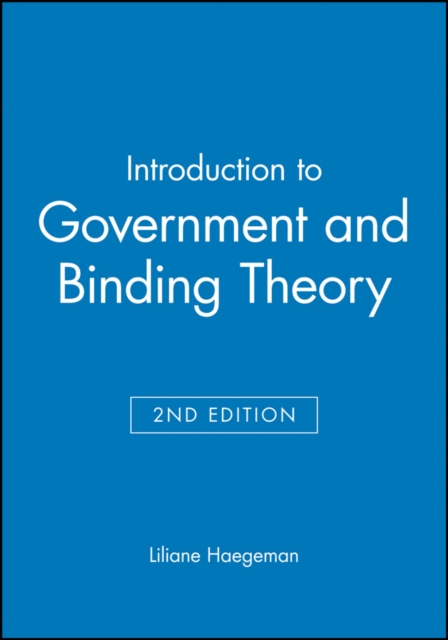 Introduction to Government and Binding Theory 2e Haegeman Paperback