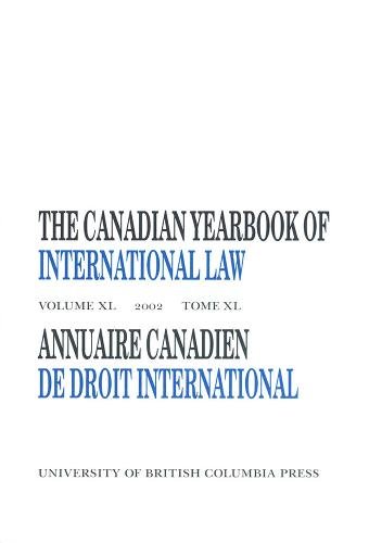 The Canadian Yearbook of International Law, Vol. 40, 2002 Mcrae Hardback