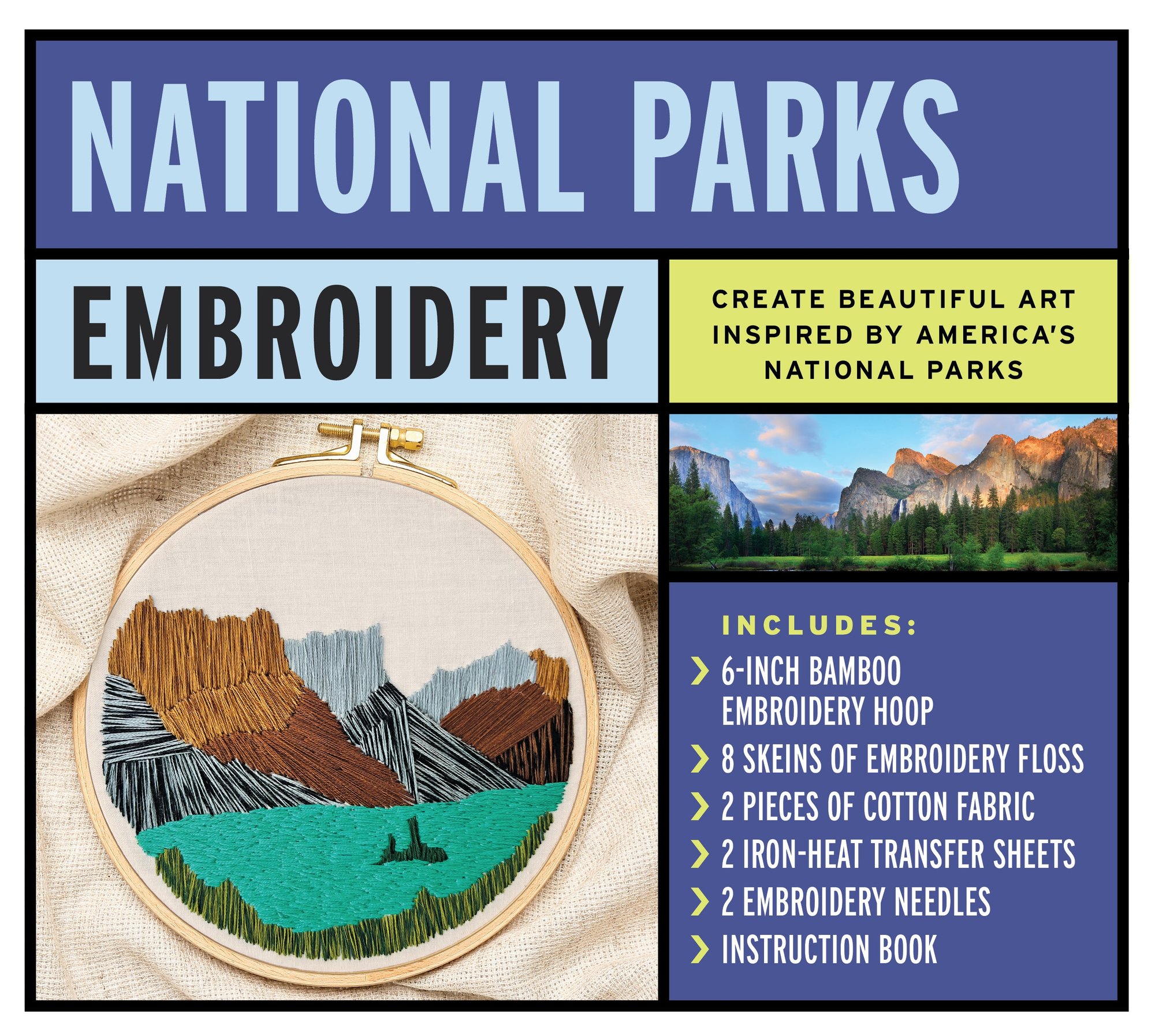 National Parks Embroidery Kit with Bamboo Hoop