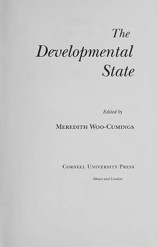 The Developmental State Woo–cumings Hardback MB – Cornell University Press