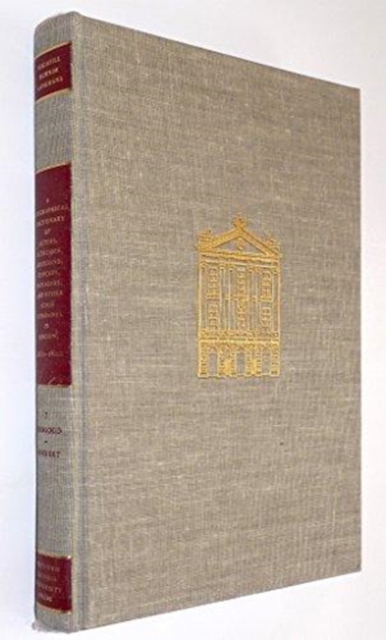 A Biographical Dictionary of Actors, Volume 7, H – Actresses, Musicians, Dancer…