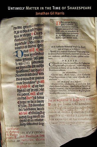 Untimely Matter in the Time of Shakespeare Harris Paperback John Wiley & Sons