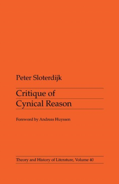 Critique Of Cynical Reason Sloterdijk Paperback John Wiley & Sons 9780816615865
