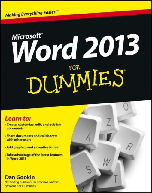 Word 2013 For Dummies Gookin Paperback John Wiley & Sons 9781118491232