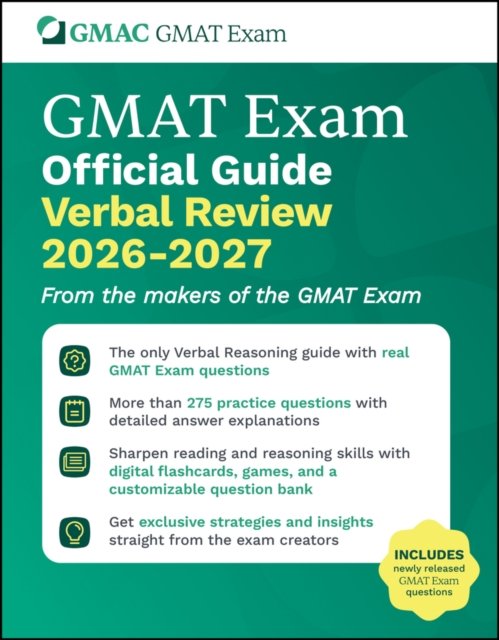 GMAT Official Guide Verbal Review 2026 - 2027 Book + Online Question Bank Wiley