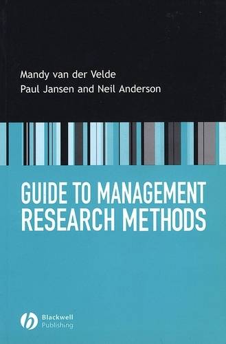 Guide to Management Research Methods Van Der Velde Paperback Wiley–Blackwell