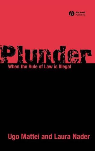 Plunder – When the Rule of Law is Illegal Mattei Hardback Wiley–Blackwell