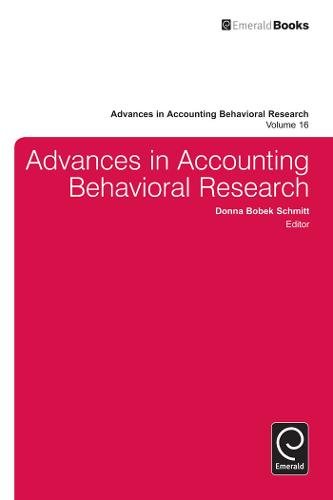 Advances in Accounting Behavioral Research Schmitt Hardback Emerald Publishing