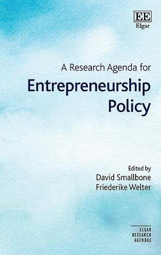 A Research Agenda for Entrepreneurship Policy Smallbone Welter Hardback