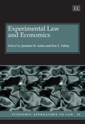 Experimental Law and Economics Arlen Talley Hardback Edward Elgar 9781845427122