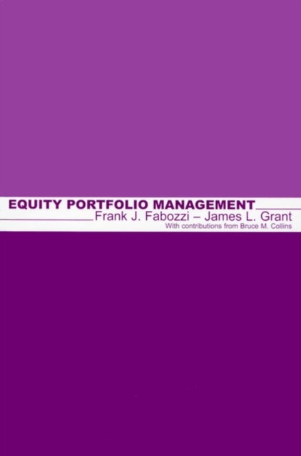 Equity Portfolio Management Fabozzi Hardback John Wiley & Sons 9781883249403