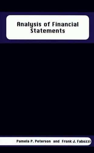 Analysis of Financial Statement Peterson Hardback John Wiley & Sons