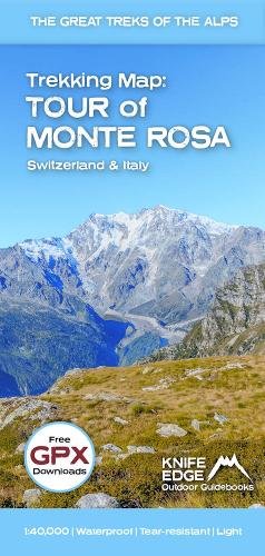 Tour of Monte Rosa Trekking Map: Switzerland & Italy