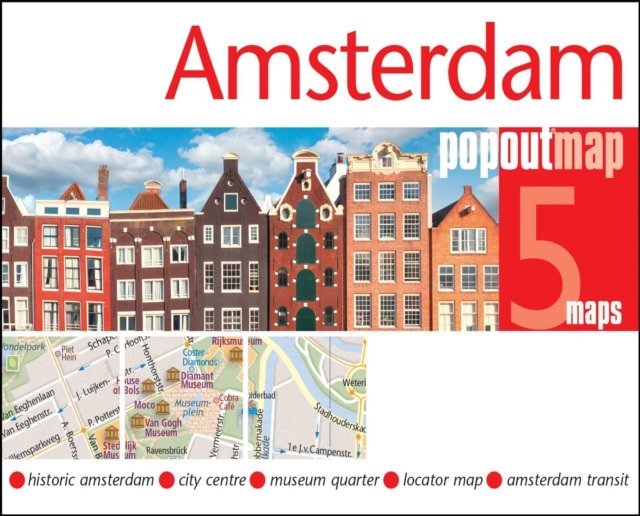Amsterdam PopOut Map - pocket size, pop up map of Amsterdam city centre: Includes transport map