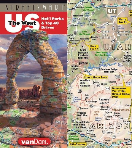 Streetsmart USA Western Interstate Road Map: National Parks and Top 40 Drives