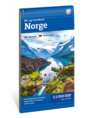 Car and tourist map Norway (Norge): 1:1 Million scale